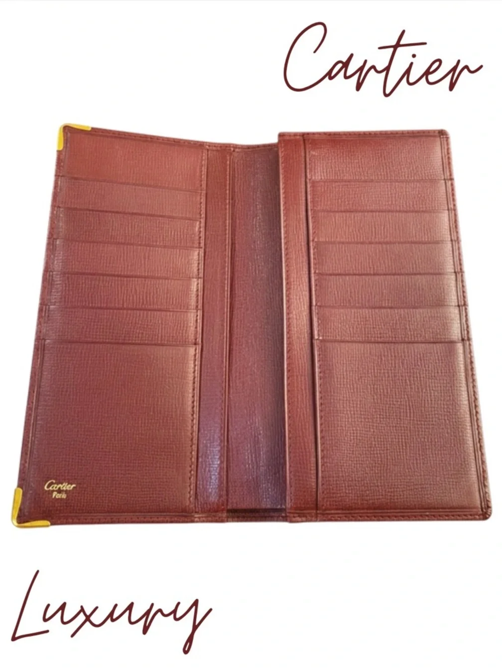 CARTIER Must de Cartier Leather Bifold Wallet, Vintage, EUC